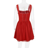 LACE CORSET MINI DRESS IN WHITE