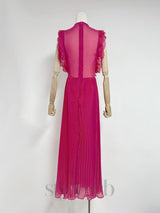 Chiffon Ruffled Maxi Dress in red