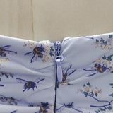 lesley blue floral print mini dress with bloomers