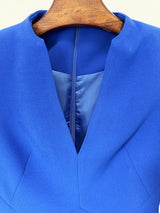 biela v-neck crystal-embellished midi dress in blue