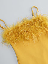 STRAPPY FEATHER MAXI DRESS