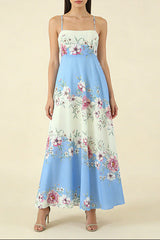 agatha floral print strap midi dress