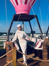 edith High elastic long hip maxi dress in white