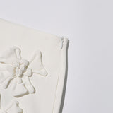 WHITE ANAXANDRA WHITE FLOWER MINI SKIRT