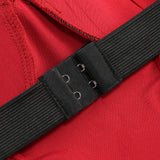 sally ruffle trim strapless mini dress in red