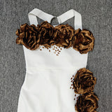 sebastiane Halterneck Flower Bandage Maxi Dress