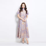 eileen multicolor single-breasted printed midi dress