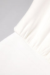 edith High elastic long hip maxi dress in white