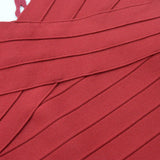 tassel bandage lace bodycon midi dress in burgundy