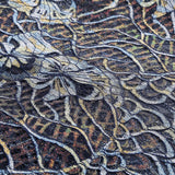 Shnovia Blue Strapless Embroidered Lace Maxi Dress With Gloves