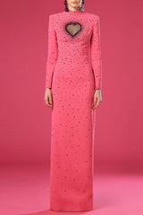 Berenice Heart Cutout Long Sleeve Maxi Dress