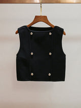 marcia black Double Breasted Vest