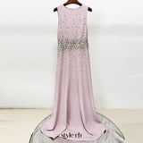 pink sleeveless vest maxi dress