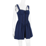 LACE CORSET MINI DRESS IN WHITE