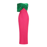 josephine fishtail strapless maxi dress - Green & Fuchsia