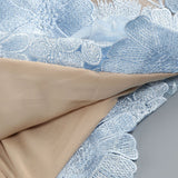 jessica floral embroidery Mini Dress in Blue