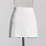 WHITE ANAXANDRA WHITE FLOWER MINI SKIRT