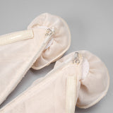 XANTHE APRICOT 3D FLOWER RUCHED MESH JUMPSUIT