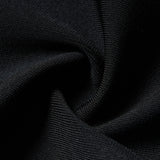 alisa pearl flower embellished bandage mini dress in black