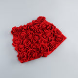 3D FLOWER EMBELLISHED SKIRT IN RED