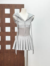 Cliffa Sleeveless Knit Mini Dress - Grey