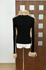 geraldine Faux Fur Knit Coat