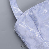 deborah Halterneck Floral Flare Mini Dress in blue