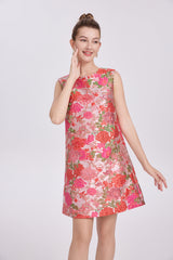 hilary multicolor floral embroidery sleeveless mini dress