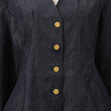 florence Single-breasted top pleated skirt in navy blue