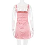 PINK SATIN MINI DRESS