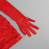 Dariel Floral Jacquard Cutout Draped Mini Dress - Red