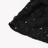 vanessa Long Sleeves Layered Lace Mini Dress in black