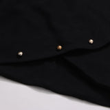 Button-embellished cotton-jersey top maxi skirt suit in black