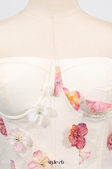 Off-Shoulder Embroidered Maxi Dress in apricot