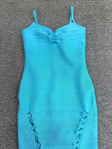 nancy hollow Bandage Maxi Dress in blue