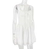 LACE CORSET MINI DRESS IN WHITE