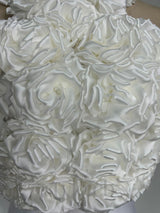 flower bandage midi dress in white