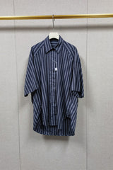 Oversized Striped Rhinestone Shirt in grey