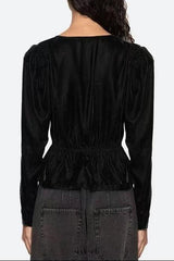 wallis black v-neck bow cutout velvet top