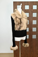 geraldine Faux Fur Knit Coat