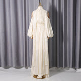 ashley apricot off shoulder pleated puff sleeve maxi dress