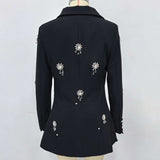 vivien Crystal embellished Blazer in black