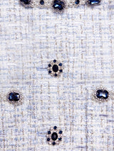 zenobia pale blue beaded Embellished Tweed Jacket