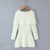 gwendolyn Off Shoulder Knit Mini Dress - White