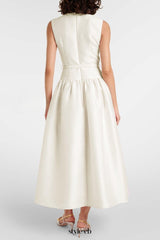 jocelyn Bowknot-Side Bandage Strapless maxi Dress in apricot