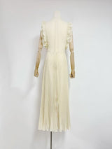 Chiffon Ruffled Maxi Dress in apricot