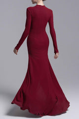 hedwig rose embellished gathered sheath gown in red