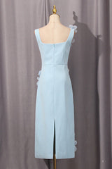 sabrina 3d flower Midi Dress in Blue