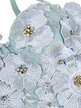 3D Flower Diamond Corset in blue