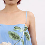 edwina applique floral Embroidered Mini Dress in blue